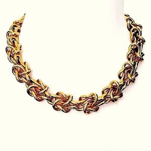 J. Crew Necklace Gold Tone Interlocking Link 20”